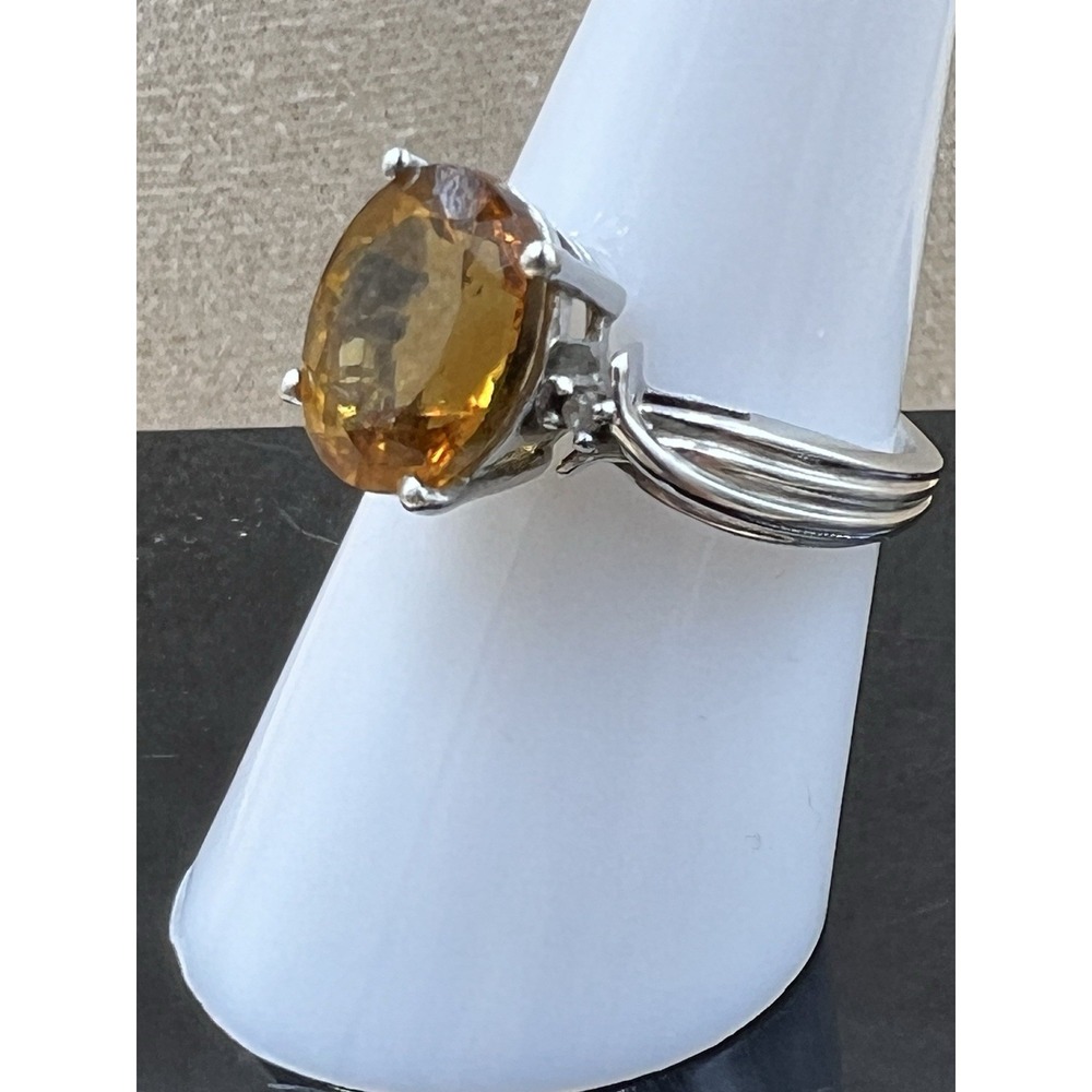Citrine Gemstone Pendant and Ring 925 Sterling Silver 18" Chain Size 7 Ring - Picture 13 of 16